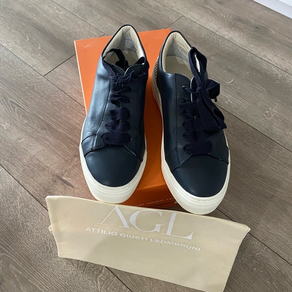 ⬇️ PRICE ⬇️ AGL - Pearl Sneaker In Blue Leather - 37 / 7 - Picture 10 of 10